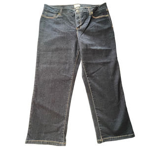 St. John's‎ Bay High Rise Denim Capri Jeans Women's 14 Blue Stretch Comfort